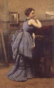 WOman in Blue Jean Baptiste Camille  Corot